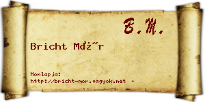 Bricht Mór névjegykártya